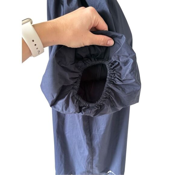 NEW FOR CYNTHIA Knee Length Dress size XL Navy Blue Puff Sleeve V-neck Embroider - Picture 11 of 11